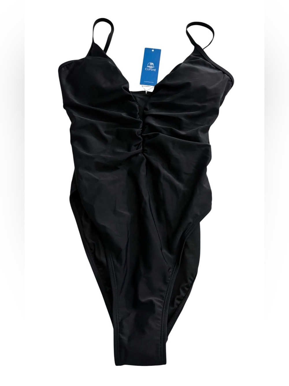 CUPSHE Women’s Black V-Neck One Piece Swimsuit Size Medium NWT
